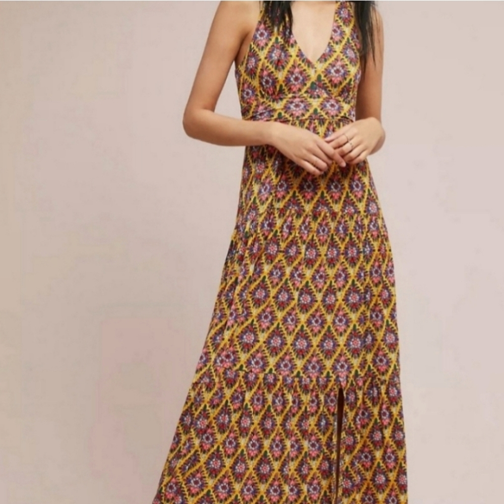 Anthropologie Maeve Luella Yellow Maxi Dress SUPER cute!